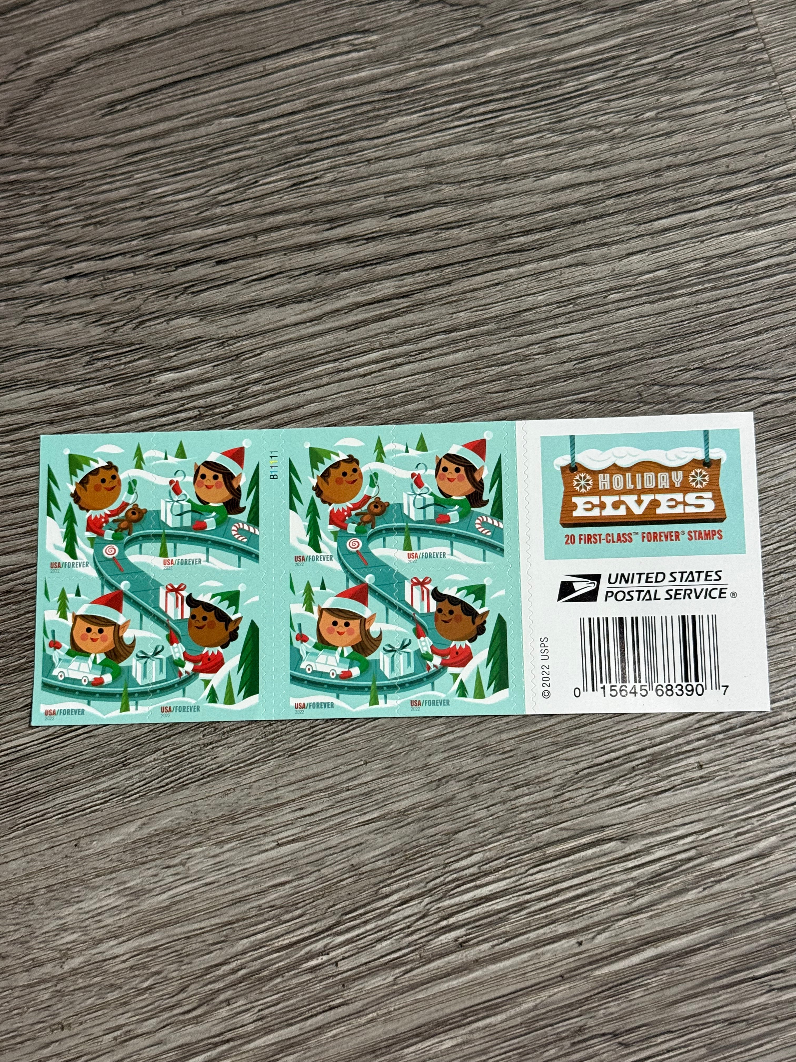 2022 First-Class Forever Stamps - Holiday Elves